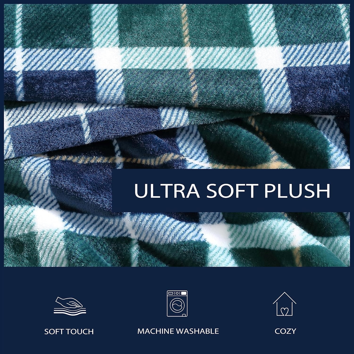 image:imageNautica Twin Blanket Soft Plush Fleece Bedding Ideal for Bed or Couch Dorm Essentials OekoTex Certified Winter Tattersall RedNorthsail Plaid Navy