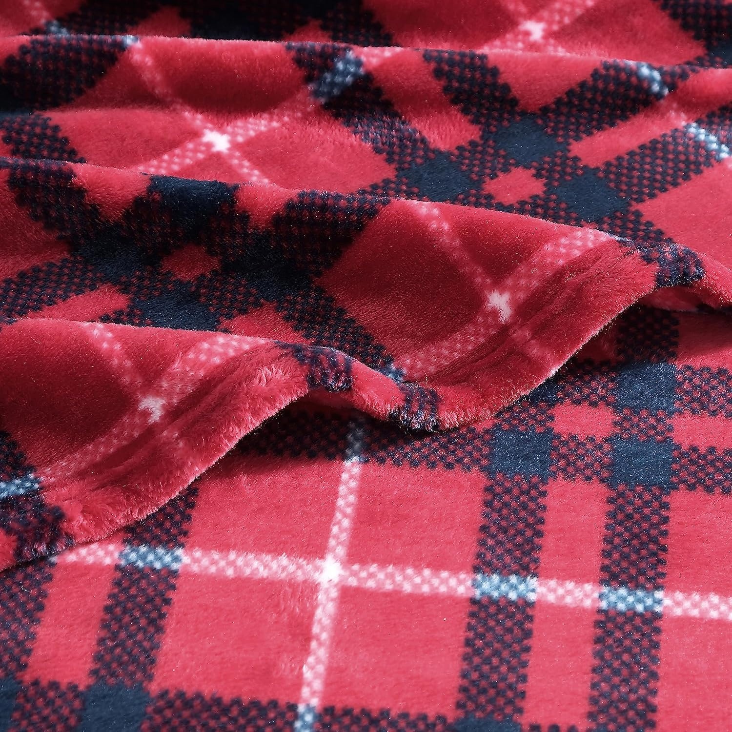 image:imageNautica Twin Blanket Soft Plush Fleece Bedding Ideal for Bed or Couch Dorm Essentials OekoTex Certified Winter Tattersall RedWinter Tattersall Red