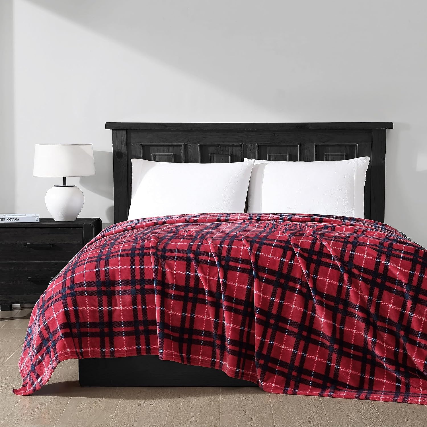 image:imageNautica Twin Blanket Soft Plush Fleece Bedding Ideal for Bed or Couch Dorm Essentials OekoTex Certified Winter Tattersall RedWinter Tattersall Red