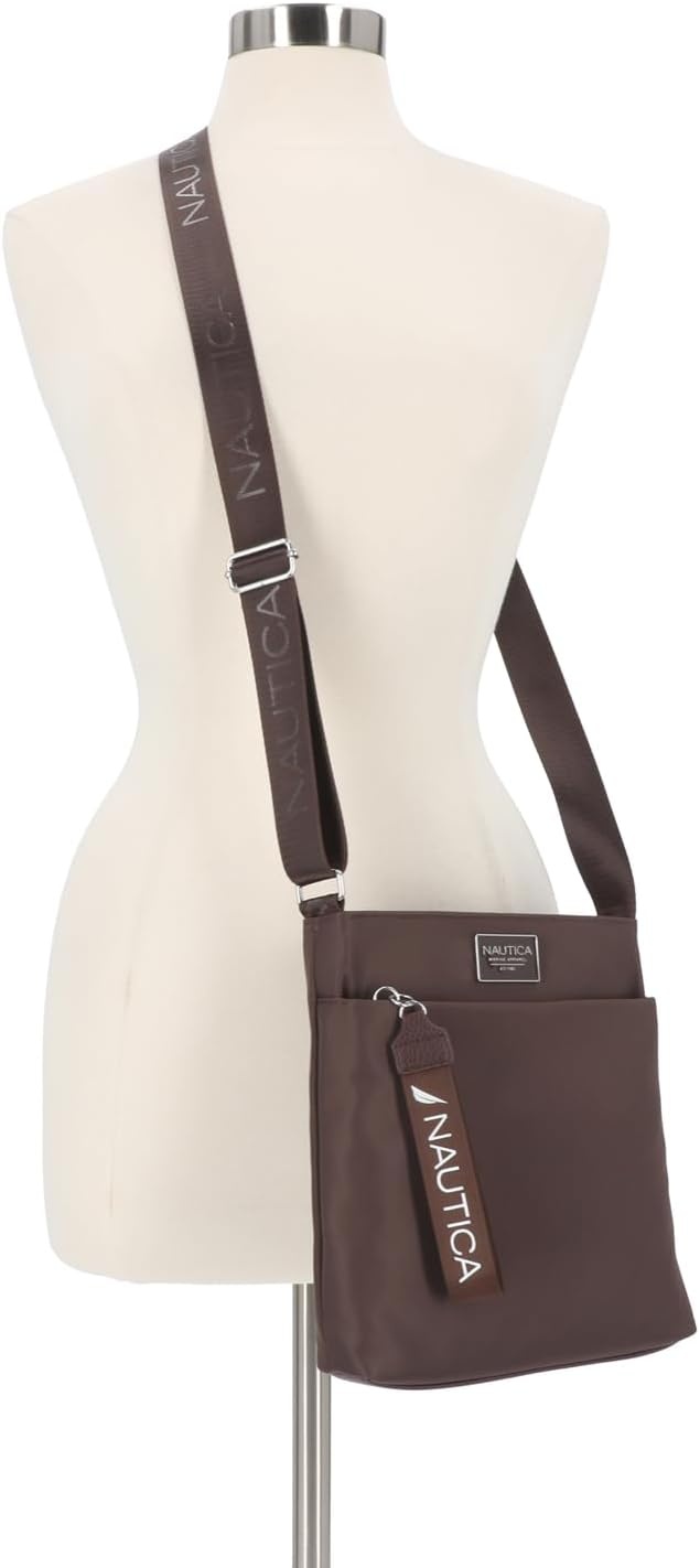image:imageNautica Diver Nylon Small Womens Crossbody Bag Purse with Adjustable Shoulder StrapEspresso