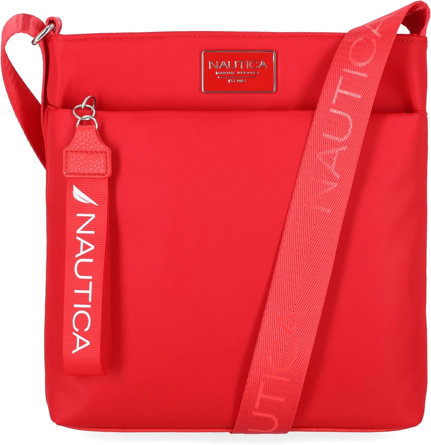 image:imageNautica Diver Nylon Small Womens Crossbody Bag Purse with Adjustable Shoulder StrapRed Enamel