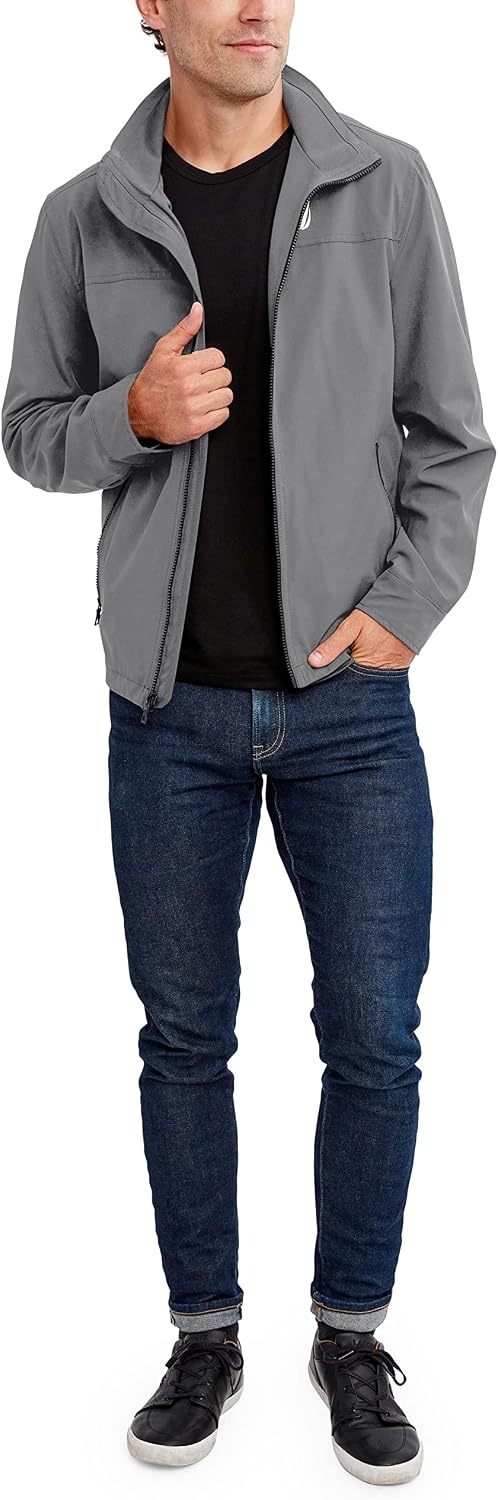 image:imageNautica Mens Golf Jacket Casual Wear Windbreaker Jacket Regular Big amp Tall SizesCloud Grey