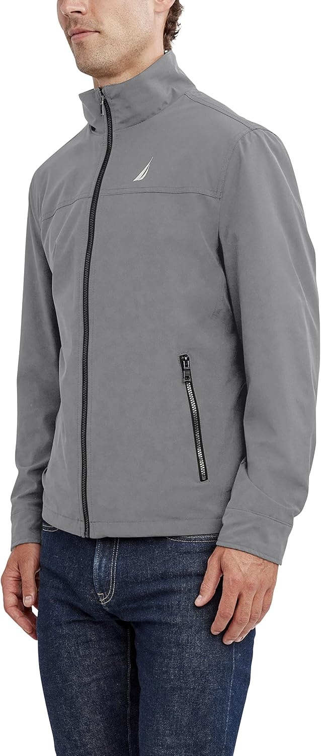 image:imageNautica Mens Golf Jacket Casual Wear Windbreaker Jacket Regular Big amp Tall SizesCloud Grey