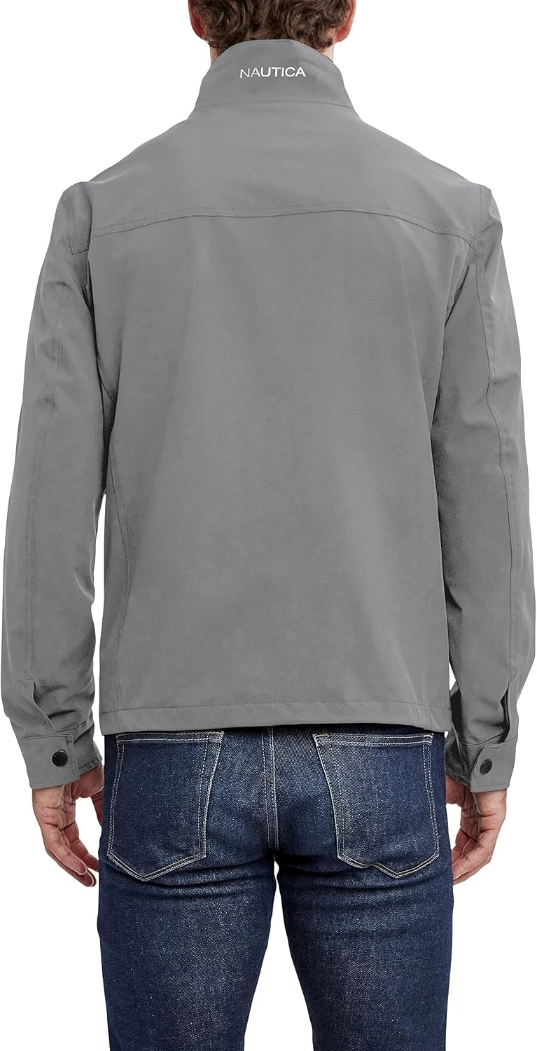 image:imageNautica Mens Golf Jacket Casual Wear Windbreaker Jacket Regular Big amp Tall SizesCloud Grey