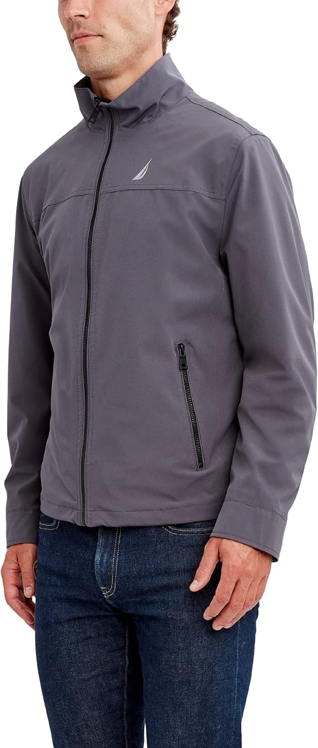 image:imageNautica Mens Golf Jacket Casual Wear Windbreaker Jacket Regular Big amp Tall SizesDark Grey