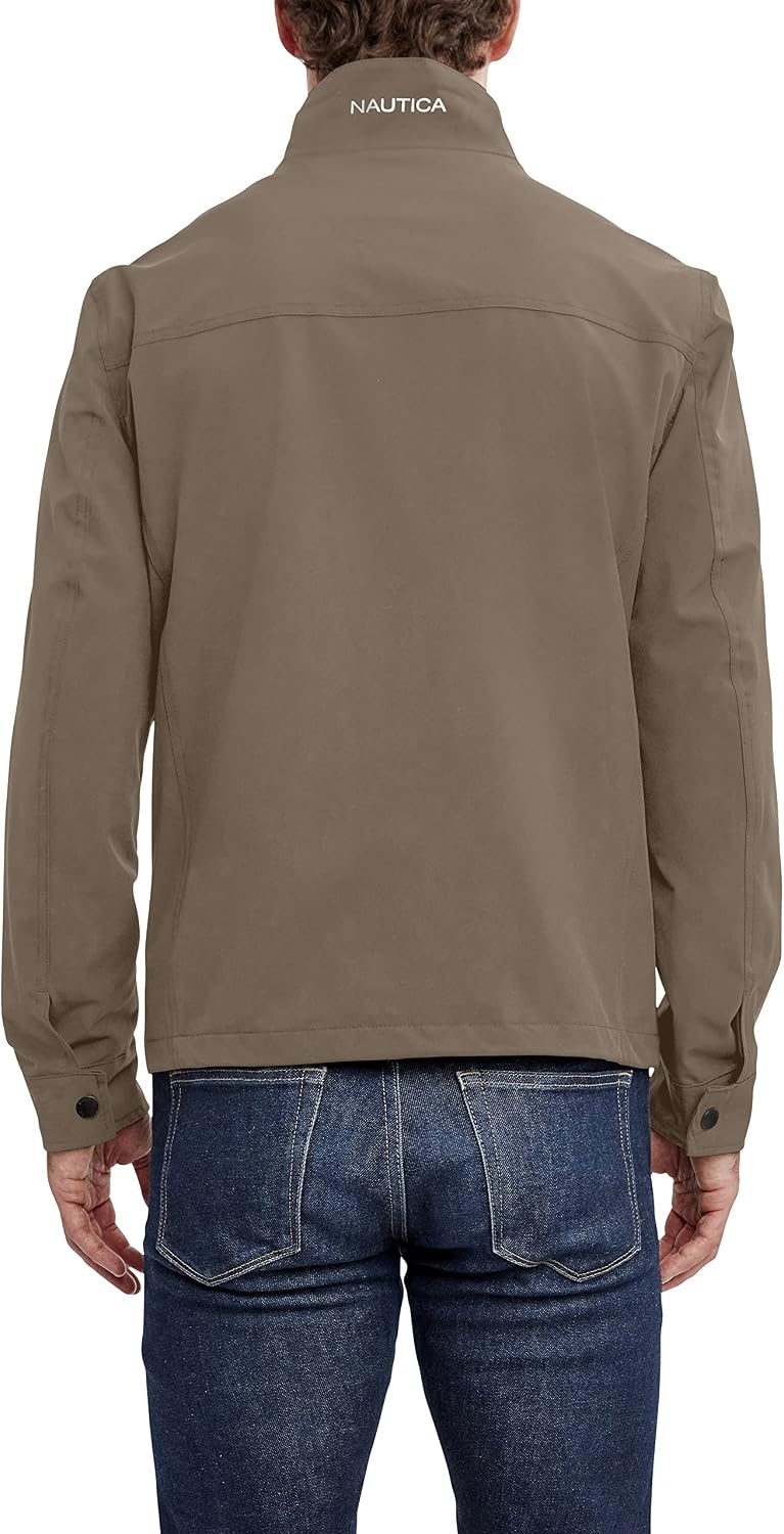 image:imageNautica Mens Golf Jacket Casual Wear Windbreaker Jacket Regular Big amp Tall SizesTaupe