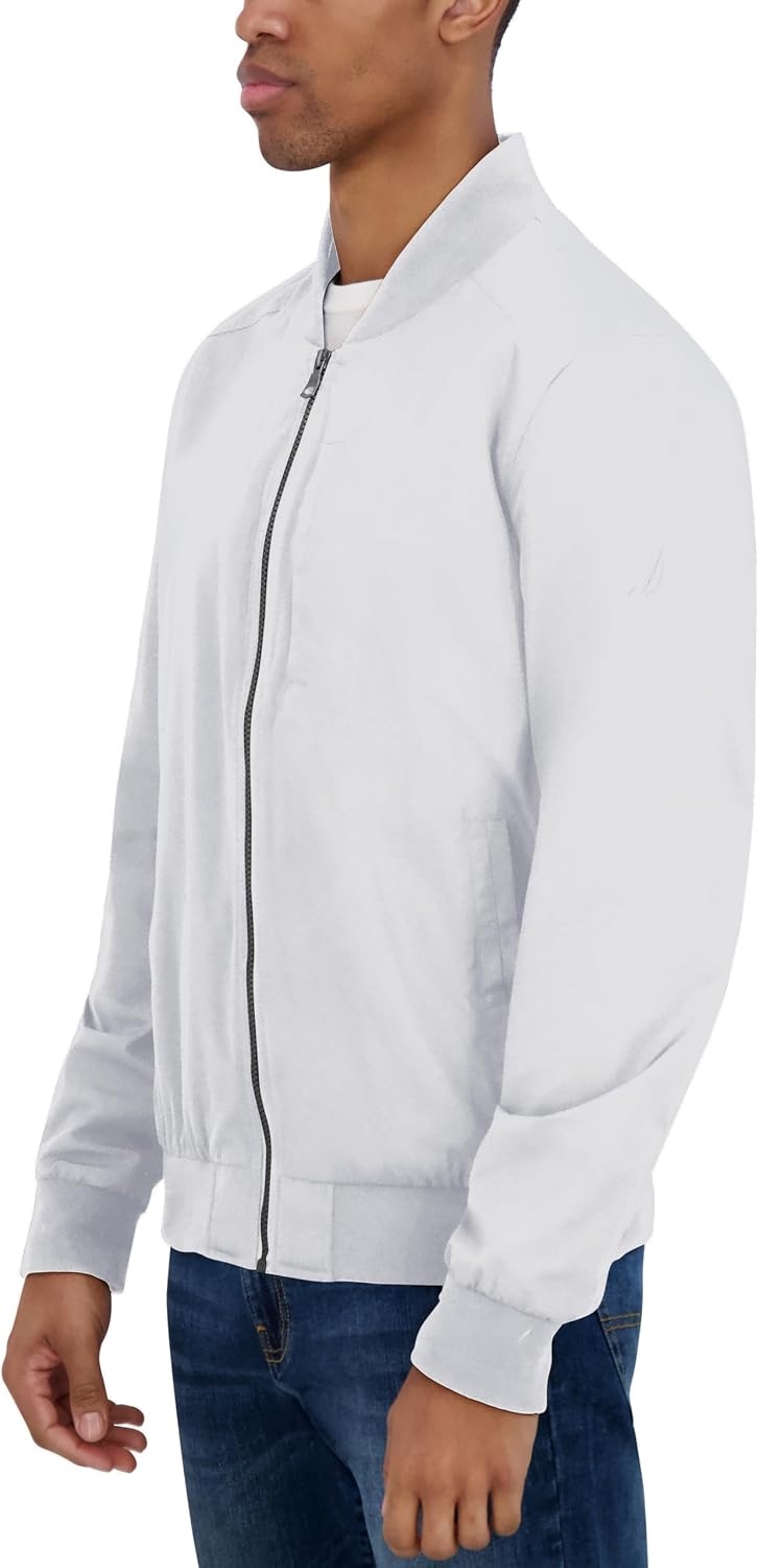 image:imageNautica Mens Lightweight Bomber Jacket Wind amp WaterResistant Regular Big amp Tall SizesCloud Grey