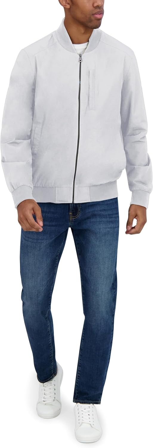 image:imageNautica Mens Lightweight Bomber Jacket Wind amp WaterResistant Regular Big amp Tall SizesCloud Grey
