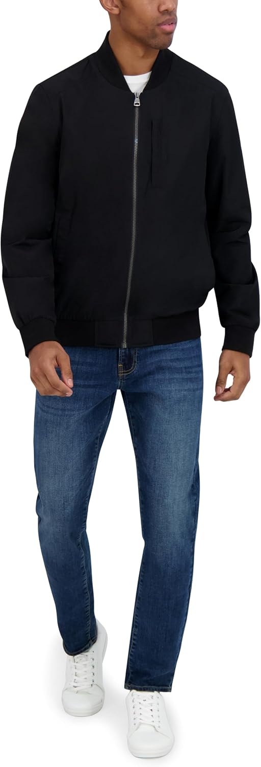 image:imageNautica Mens Lightweight Bomber Jacket Wind amp WaterResistant Regular Big amp Tall SizesJet Black