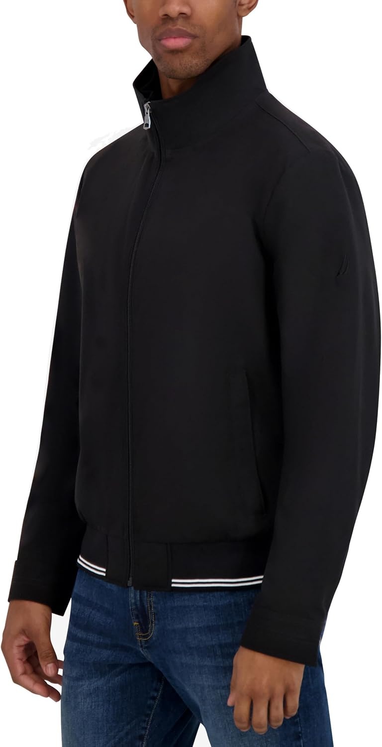 image:imageNautica Mens Lightweight Bomber Jacket WindWaterResistant Regular Big amp Tall SizesBlack
