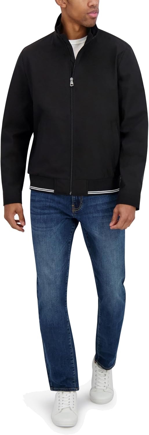 image:imageNautica Mens Lightweight Bomber Jacket WindWaterResistant Regular Big amp Tall SizesBlack