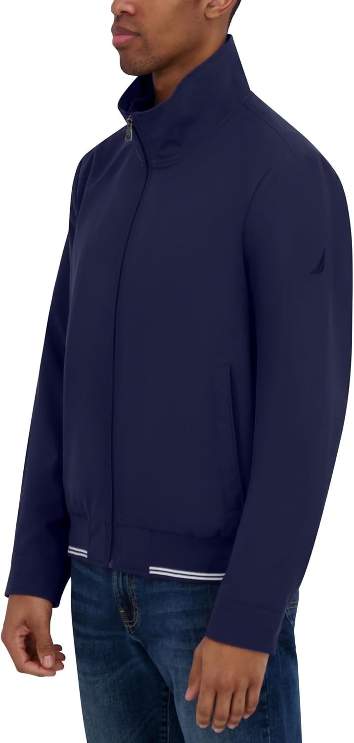 image:imageNautica Mens Lightweight Bomber Jacket WindWaterResistant Regular Big amp Tall SizesNavy Seas
