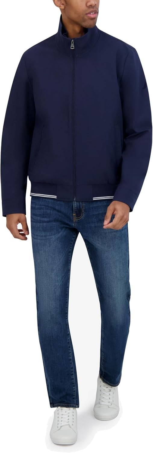 image:imageNautica Mens Lightweight Bomber Jacket WindWaterResistant Regular Big amp Tall SizesNavy Seas