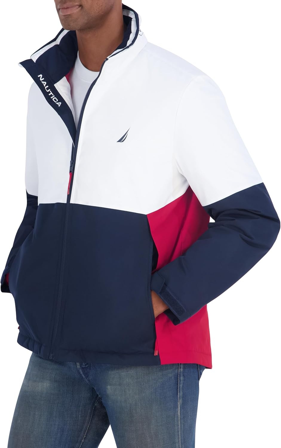 image:imageNautica Mens Lightweight Sailing Jacket Waterproof amp Windproof BreathableCloudy