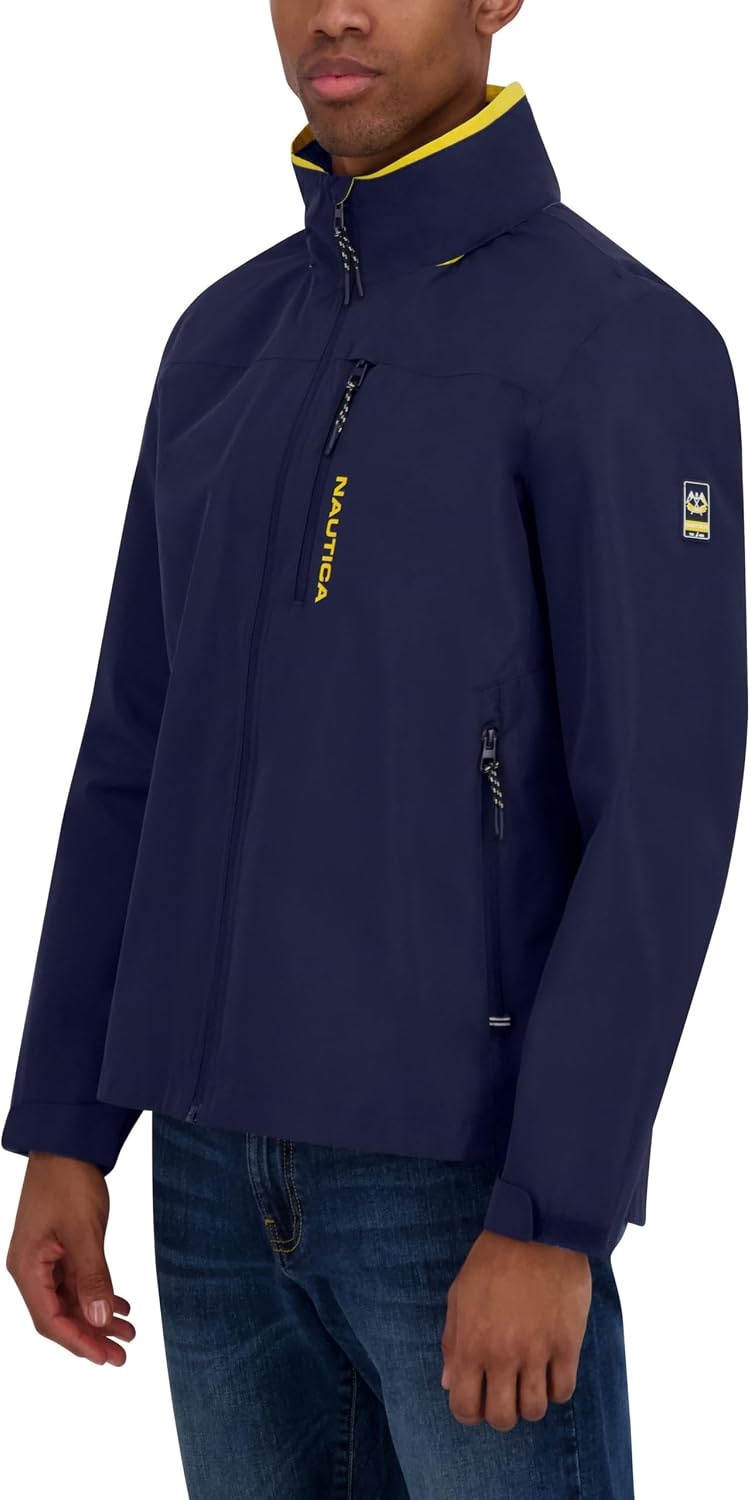 image:imageNautica Mens Lightweight Sailing Jacket Waterproof amp Windproof BreathableNavy Seas