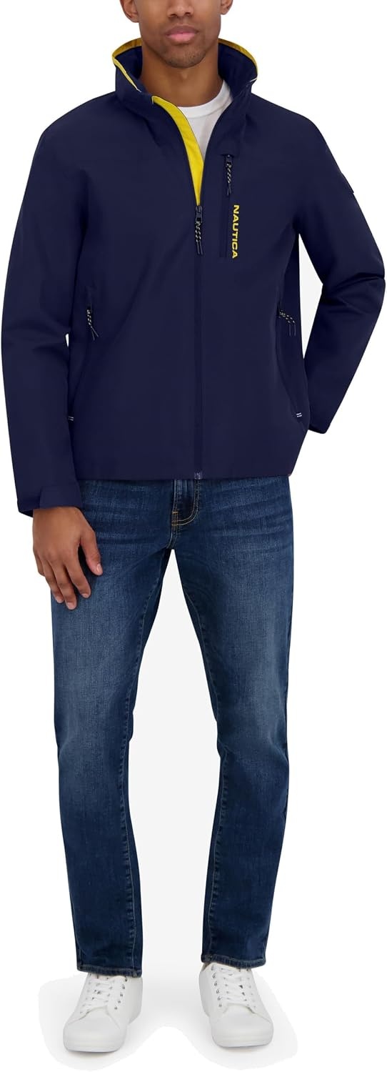 image:imageNautica Mens Lightweight Sailing Jacket Waterproof amp Windproof BreathableNavy Seas