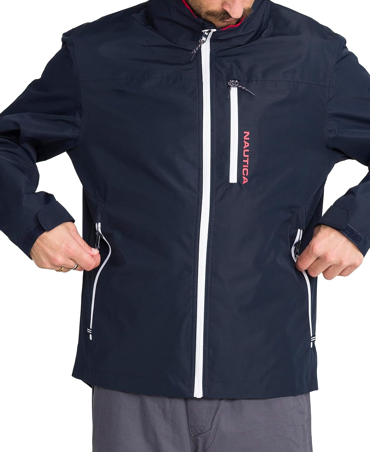 image:imageNautica Mens Lightweight Sailing Jacket Waterproof amp Windproof BreathableNavyblue