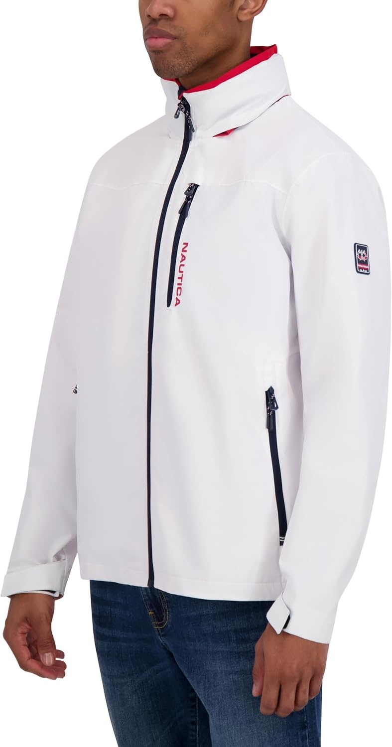 image:imageNautica Mens Lightweight Sailing Jacket Waterproof amp Windproof BreathableSnow