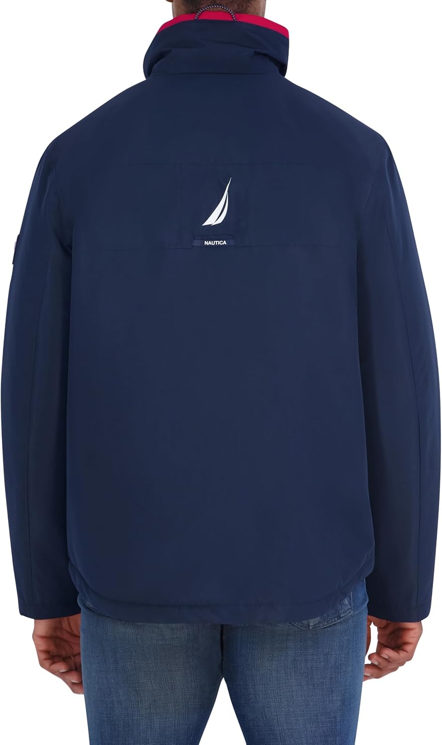 image:imageNautica Mens Sailing Jacket Water Resistant Seam Sealed Zip Front Coastal CoatNavy
