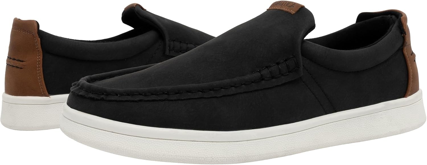 image:imageNautica Mens SlipOn Loafers Casual Moc Toe Sneakers Boat Shoes Slipper for Men Lightweight amp Comfortable DerwinBlack Smooth
