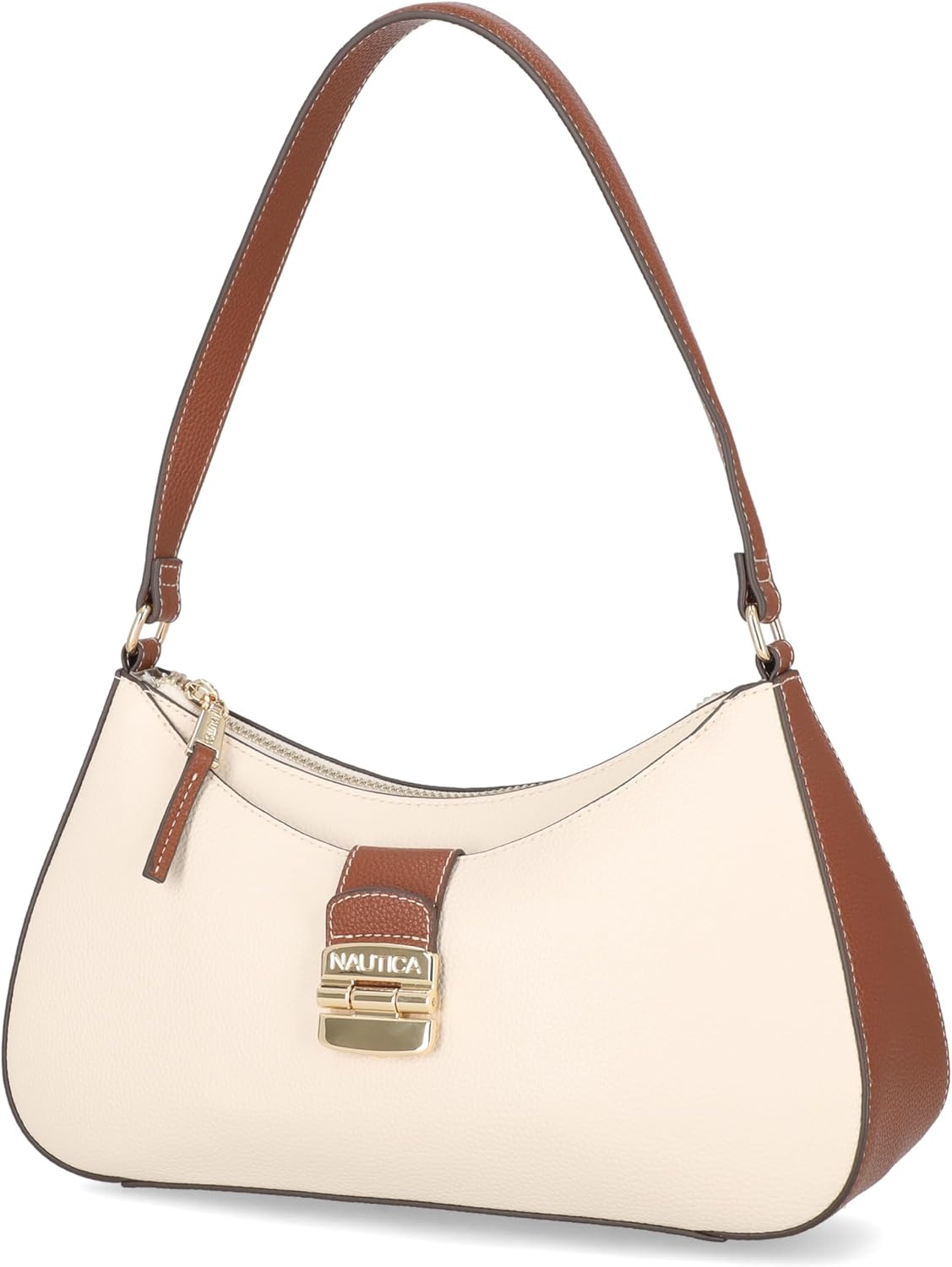 image:imageNautica Voyager Hobo Bag for Women Vegan Leather Womens Purse Large Shoulder Handbag with Zipper ClosureBoneLuggage