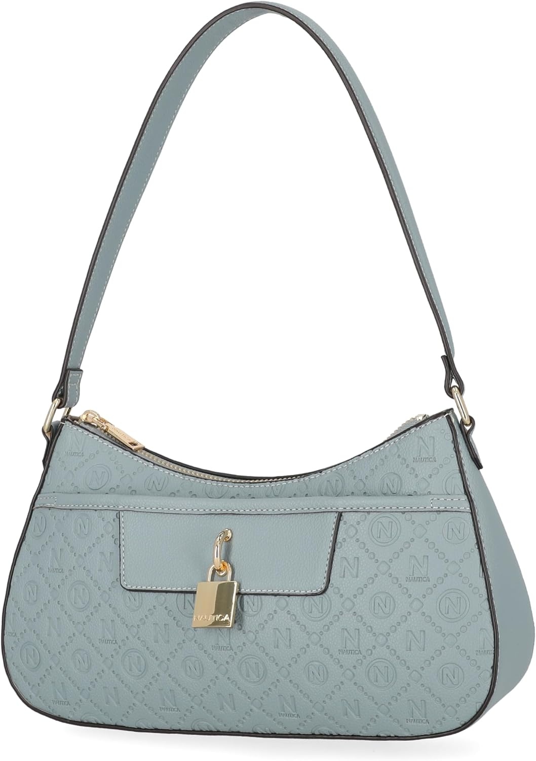 image:imageNautica Voyager Hobo Bag for Women Vegan Leather Womens Purse Large Shoulder Handbag with Zipper ClosureChambray Lockaway
