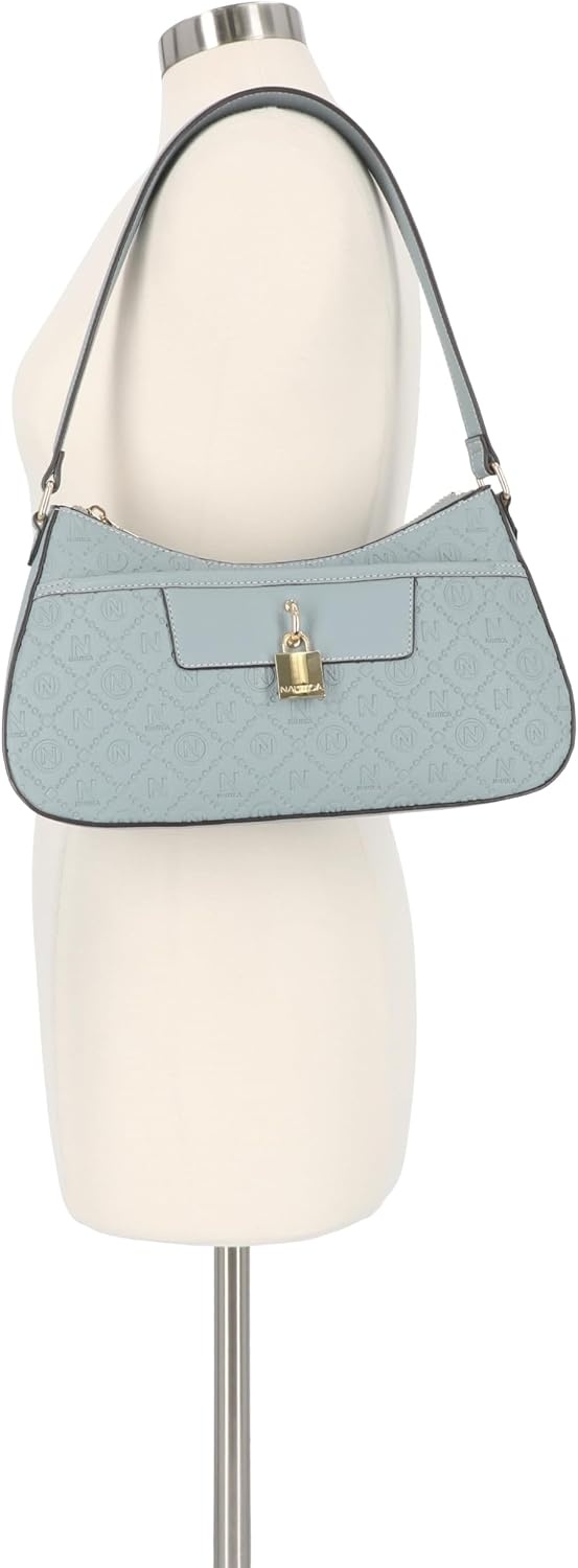 image:imageNautica Voyager Hobo Bag for Women Vegan Leather Womens Purse Large Shoulder Handbag with Zipper ClosureChambray Lockaway