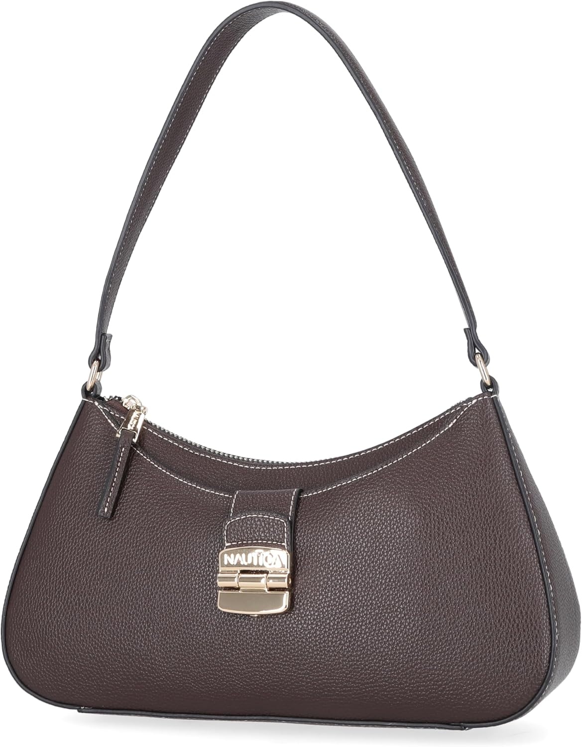 image:imageNautica Voyager Hobo Bag for Women Vegan Leather Womens Purse Large Shoulder Handbag with Zipper ClosureEspresso