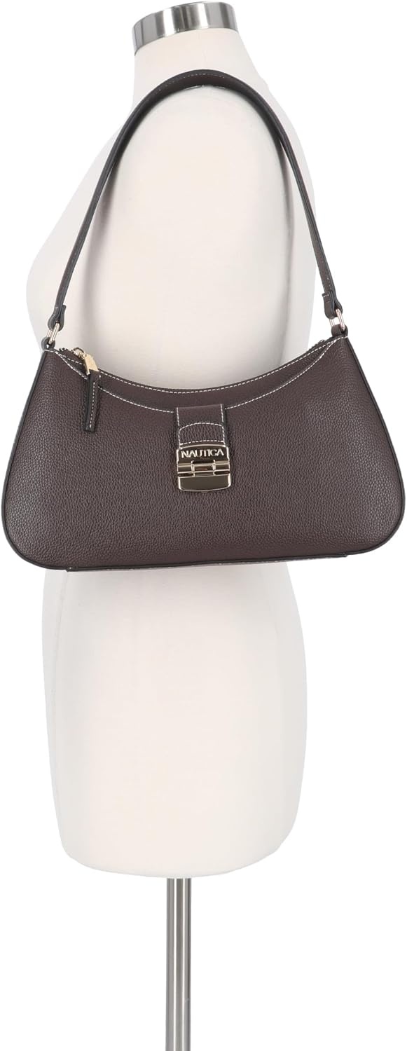image:imageNautica Voyager Hobo Bag for Women Vegan Leather Womens Purse Large Shoulder Handbag with Zipper ClosureEspresso