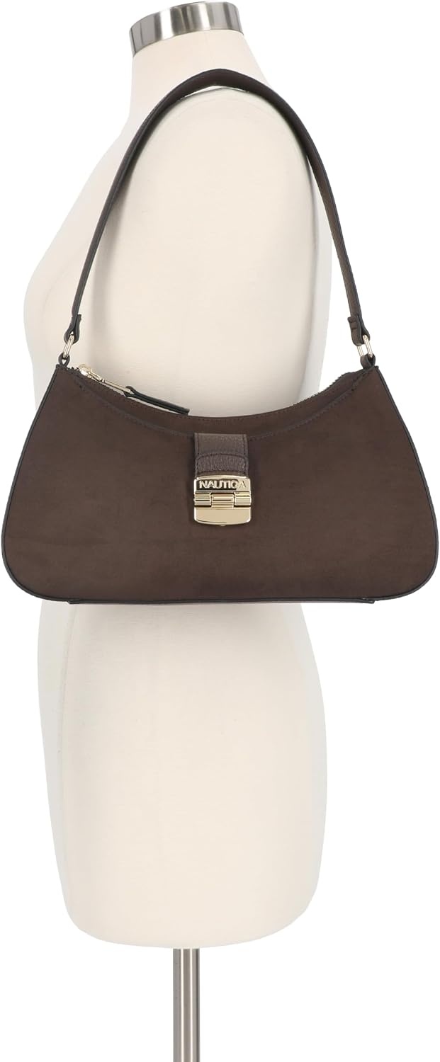 image:imageNautica Voyager Hobo Bag for Women Vegan Leather Womens Purse Large Shoulder Handbag with Zipper ClosureEspresso Suede
