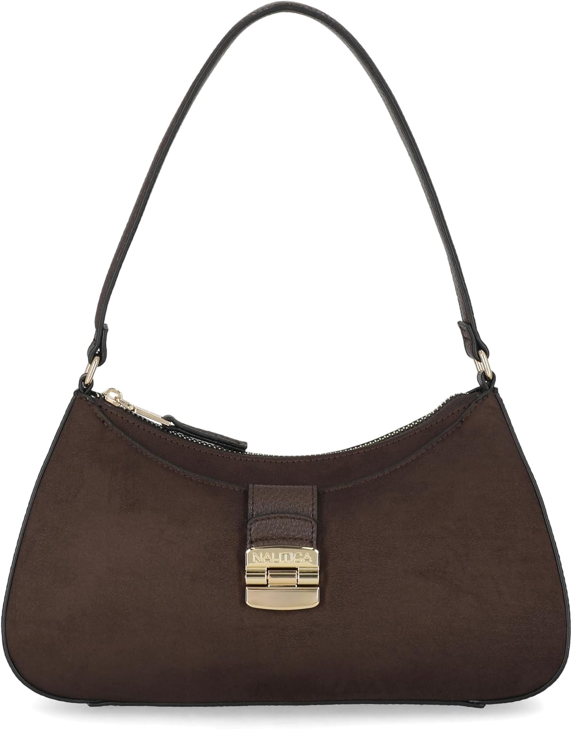 image:imageNautica Voyager Hobo Bag for Women Vegan Leather Womens Purse Large Shoulder Handbag with Zipper ClosureEspresso Suede