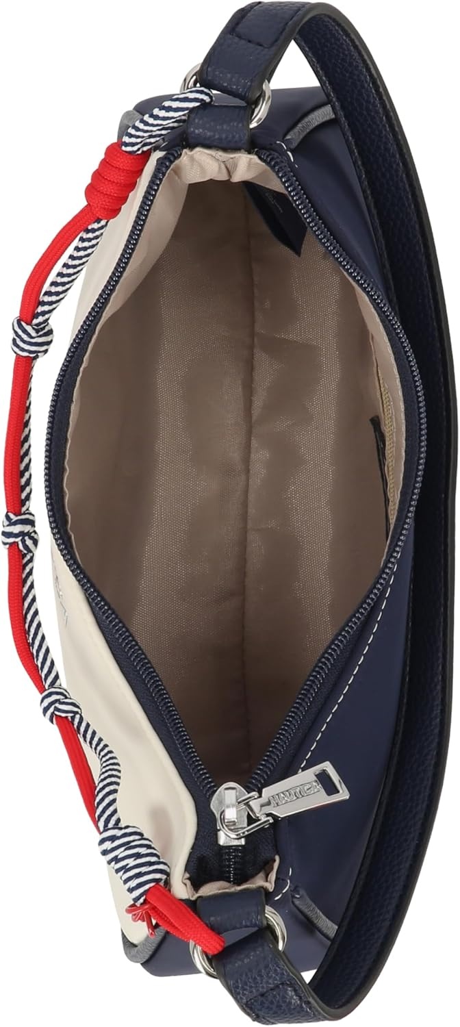 image:imageNautica Voyager Hobo Bag for Women Vegan Leather Womens Purse Large Shoulder Handbag with Zipper ClosureIndigo Multi Swag Bag