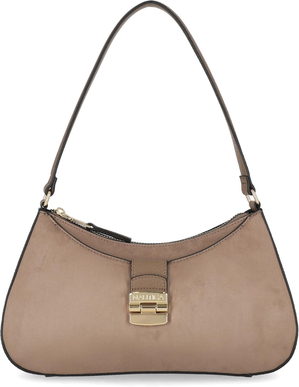 image:imageNautica Voyager Hobo Bag for Women Vegan Leather Womens Purse Large Shoulder Handbag with Zipper ClosureMushroom Suede