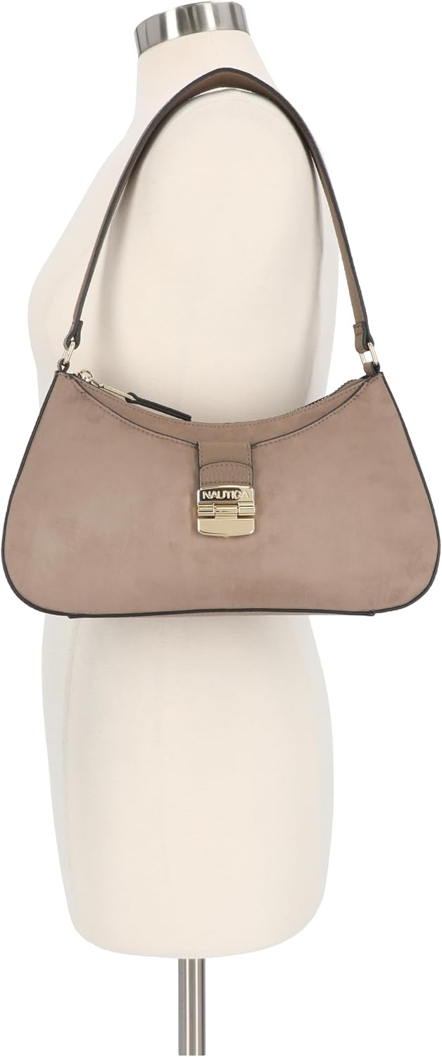 image:imageNautica Voyager Hobo Bag for Women Vegan Leather Womens Purse Large Shoulder Handbag with Zipper ClosureMushroom Suede