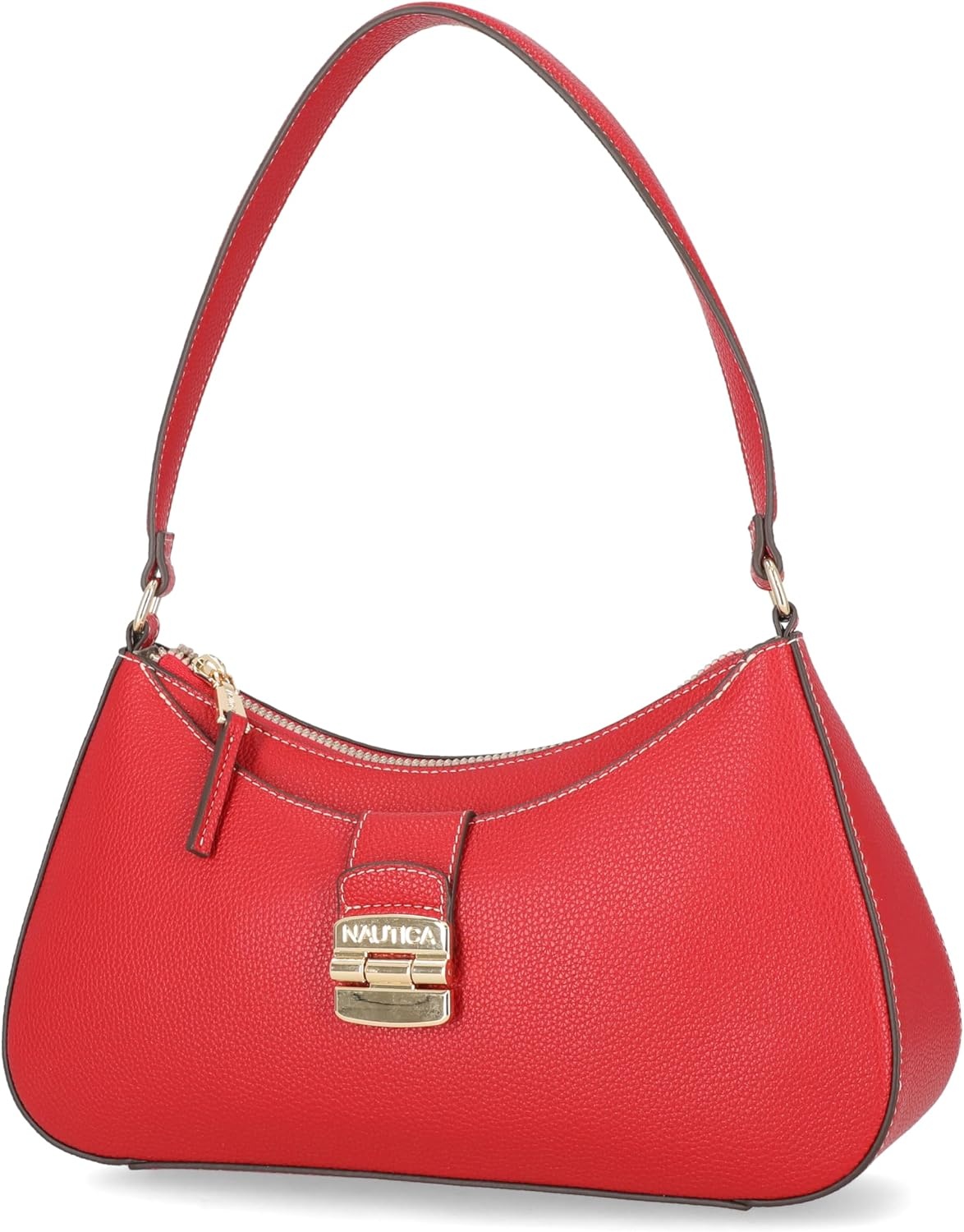 image:imageNautica Voyager Hobo Bag for Women Vegan Leather Womens Purse Large Shoulder Handbag with Zipper ClosureRed