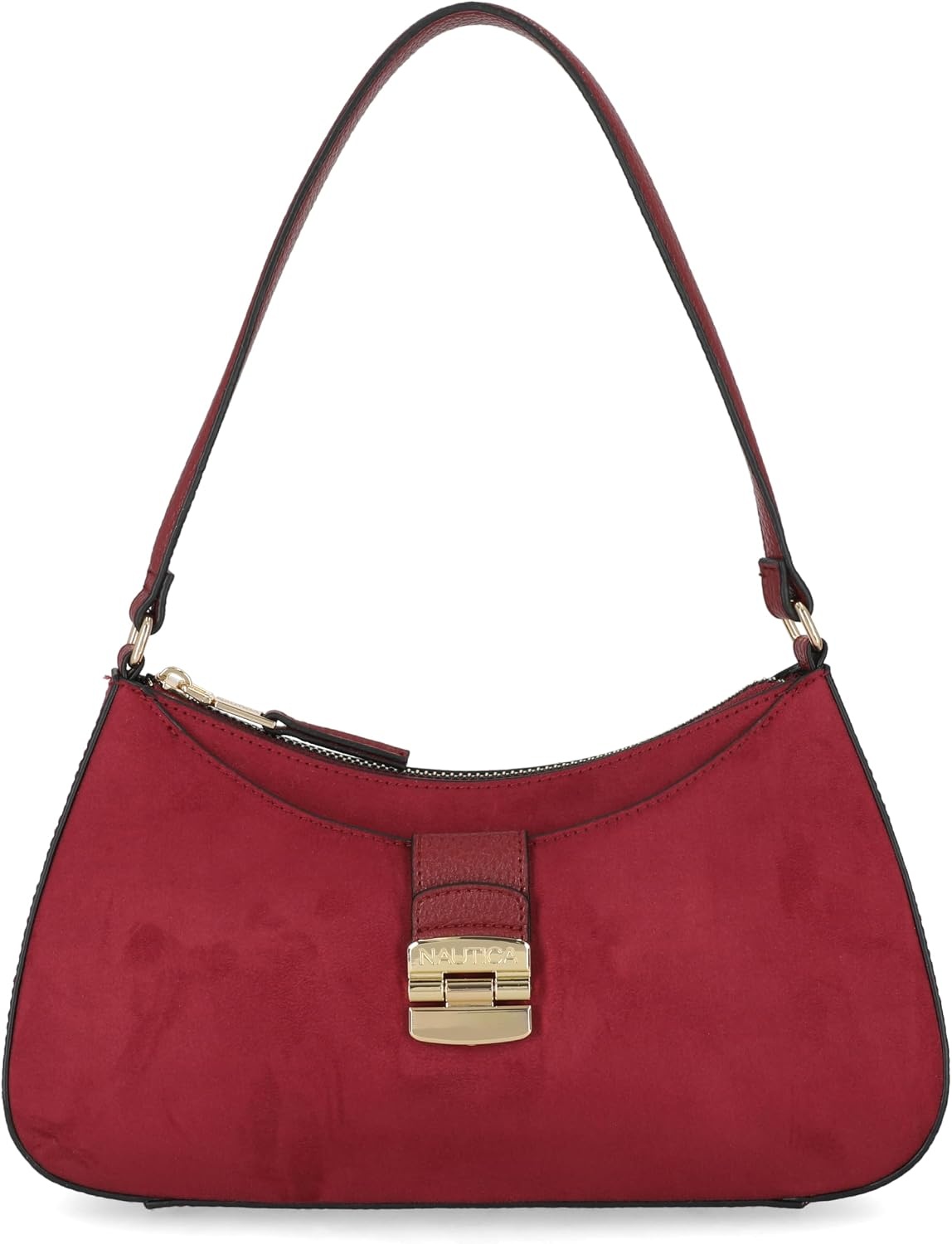 image:imageNautica Voyager Hobo Bag for Women Vegan Leather Womens Purse Large Shoulder Handbag with Zipper ClosureWine Suede