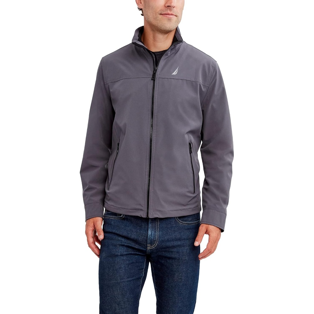 image:imageNautica Mens Golf Jacket Casual Wear Windbreaker Jacket Regular Big amp Tall SizesDark Grey