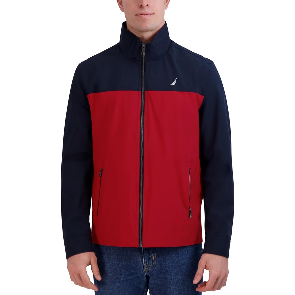 image:imageNautica Mens Golf Jacket Casual Wear Windbreaker Jacket Regular Big amp Tall SizesRed Navy