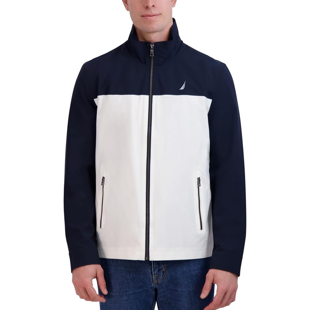 image:imageNautica Mens Golf Jacket Casual Wear Windbreaker Jacket Regular Big amp Tall SizesWhite Navy