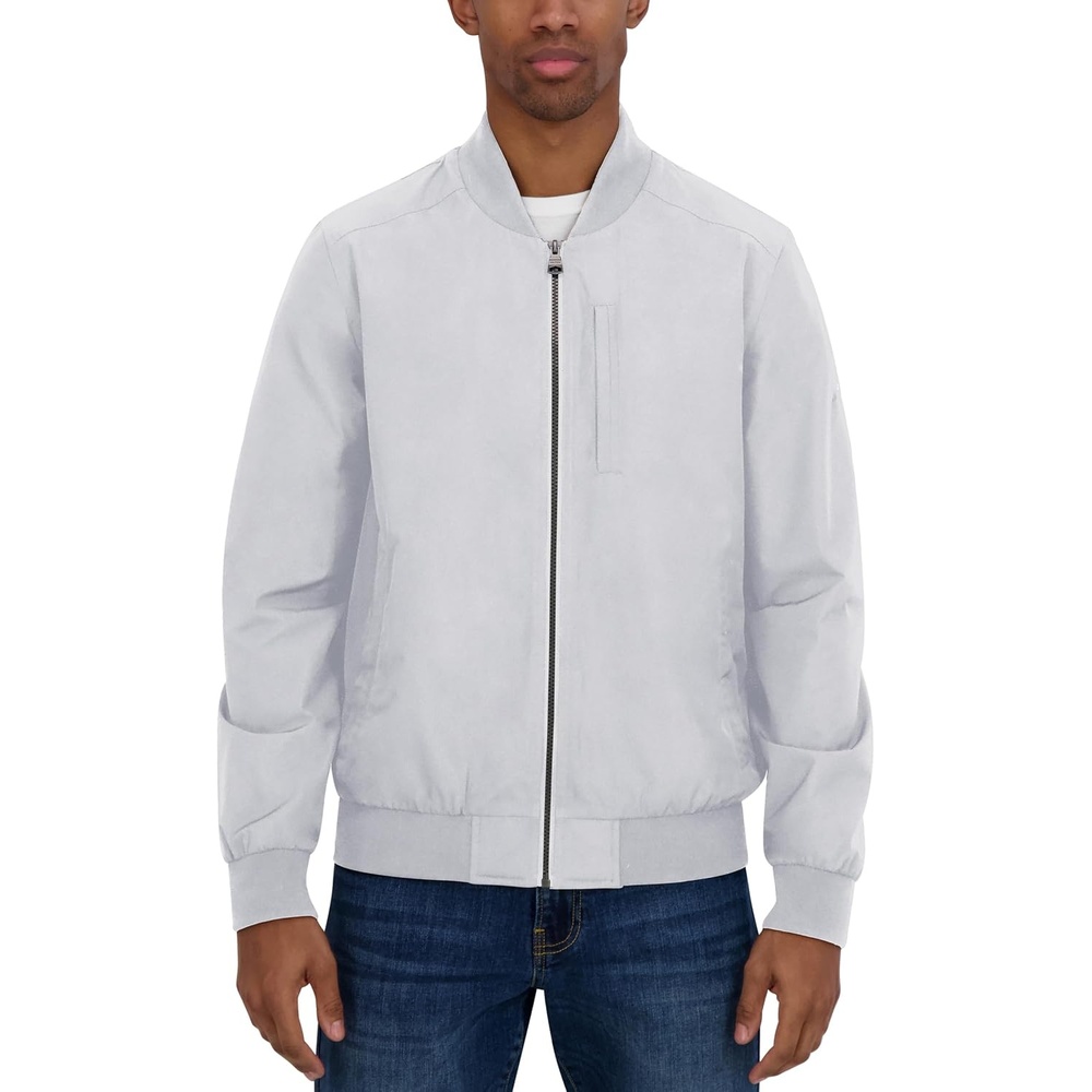 image:imageNautica Mens Lightweight Bomber Jacket Wind amp WaterResistant Regular Big amp Tall SizesCloud Grey