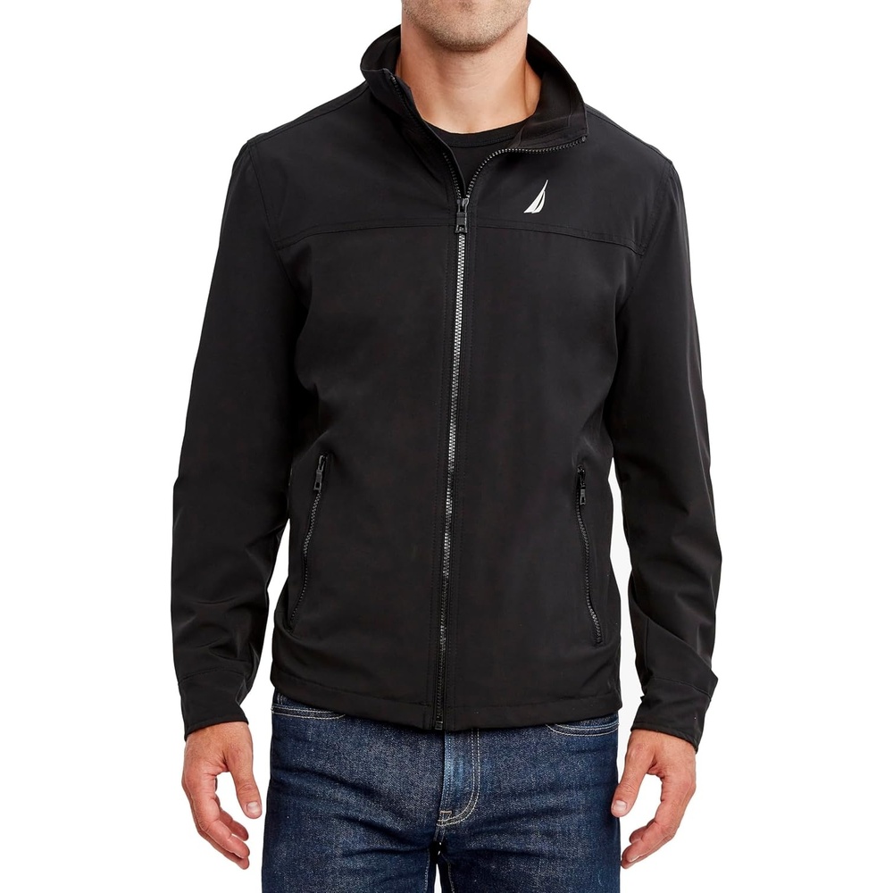 image:imageNautica Mens Lightweight Bomber Jacket Wind amp WaterResistant Regular Big amp Tall SizesJet