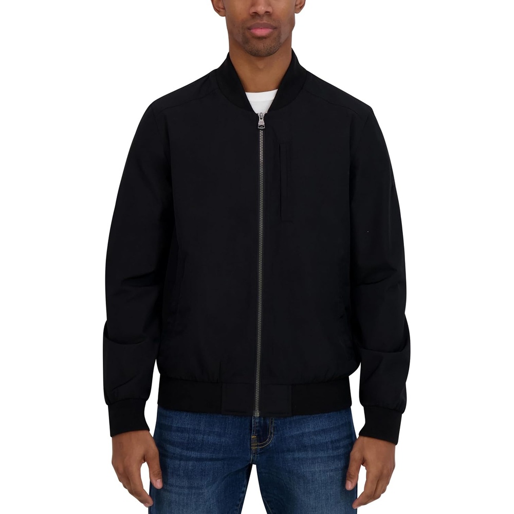image:imageNautica Mens Lightweight Bomber Jacket Wind amp WaterResistant Regular Big amp Tall SizesJet Black