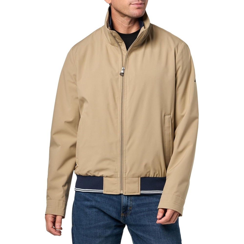 image:imageNautica Mens Lightweight Bomber Jacket WindWaterResistant Regular Big amp Tall SizesCoriander
