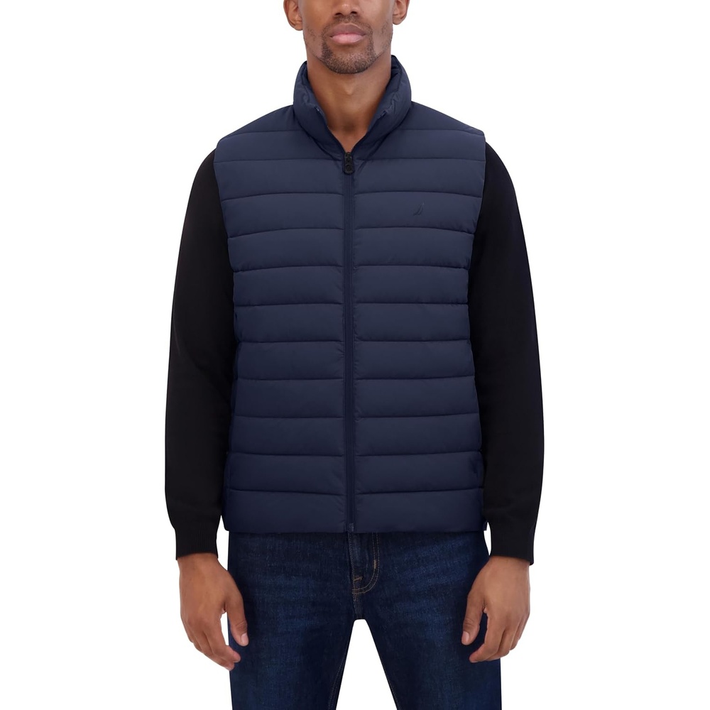 image:imageNautica Mens Lightweight Puffer Vest  Wind amp WaterResistantNavy Seas