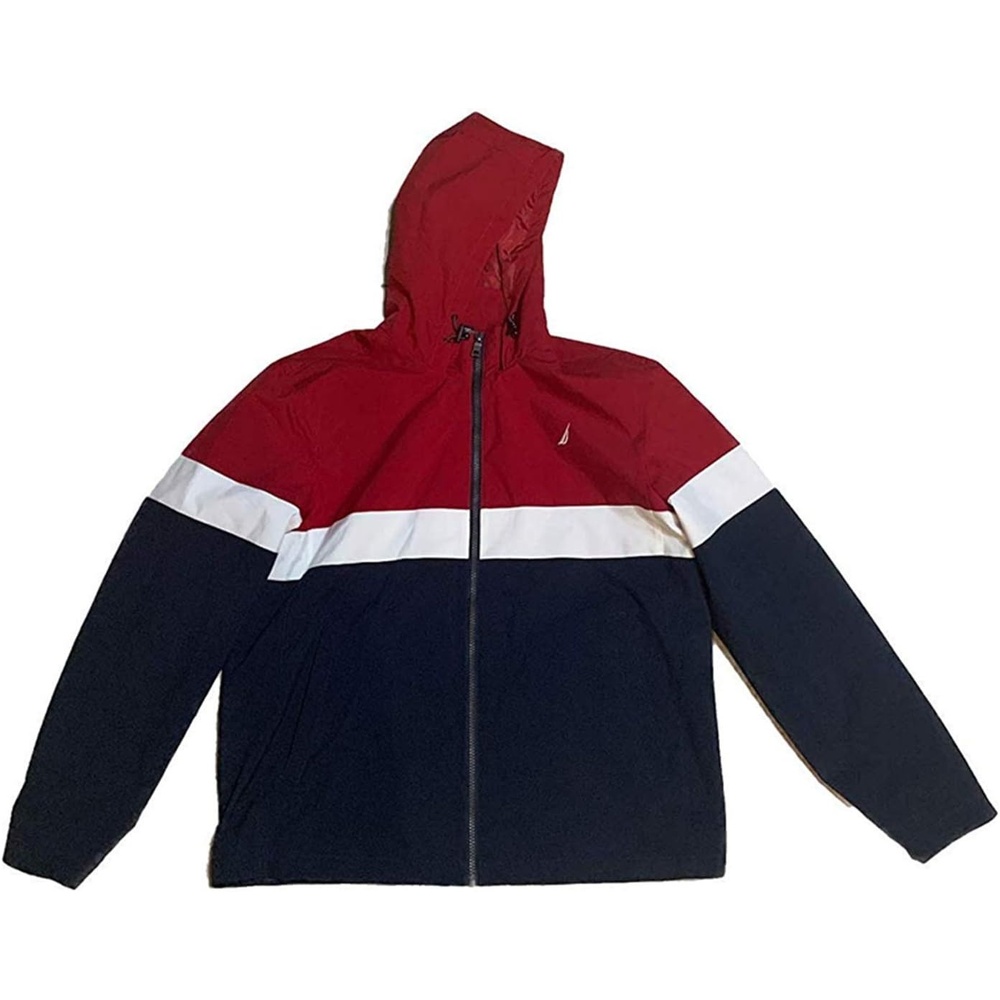 image:imageNautica Mens Lightweight Sailing Jacket Waterproof amp Windproof BreathableRedWhiteBlue