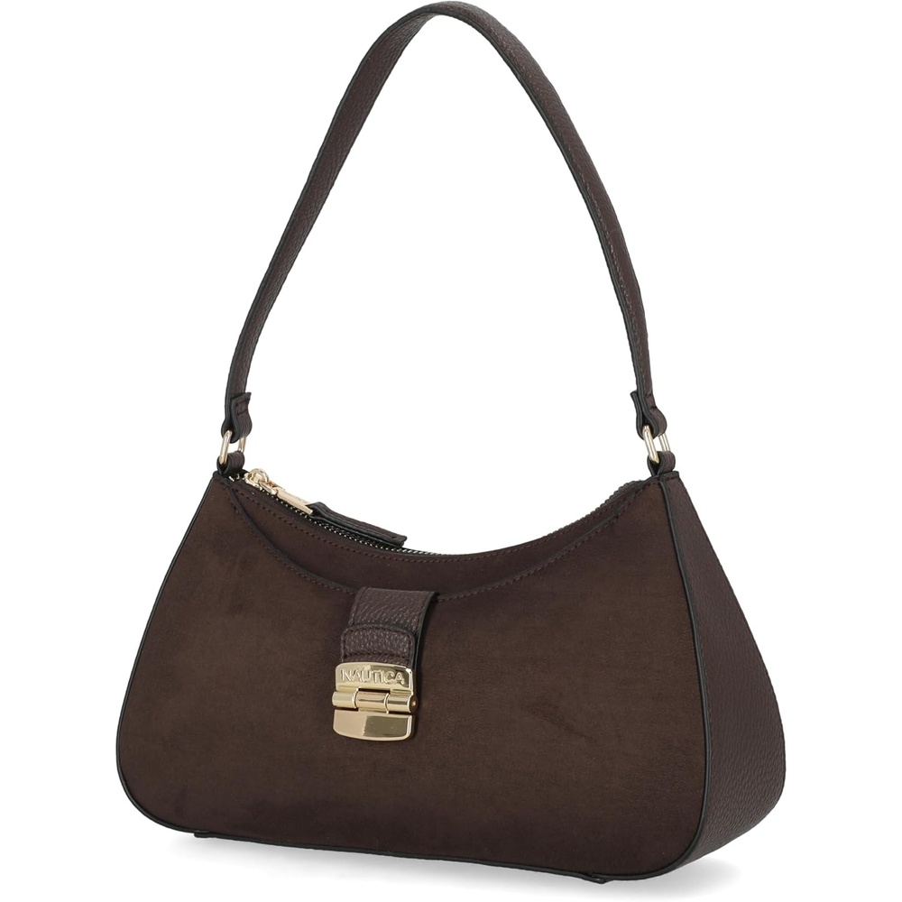 image:imageNautica Voyager Hobo Bag for Women Vegan Leather Womens Purse Large Shoulder Handbag with Zipper ClosureEspresso Suede