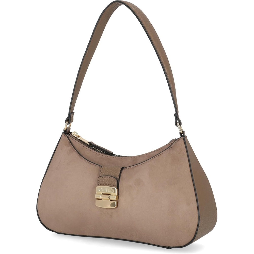 image:imageNautica Voyager Hobo Bag for Women Vegan Leather Womens Purse Large Shoulder Handbag with Zipper ClosureMushroom Suede