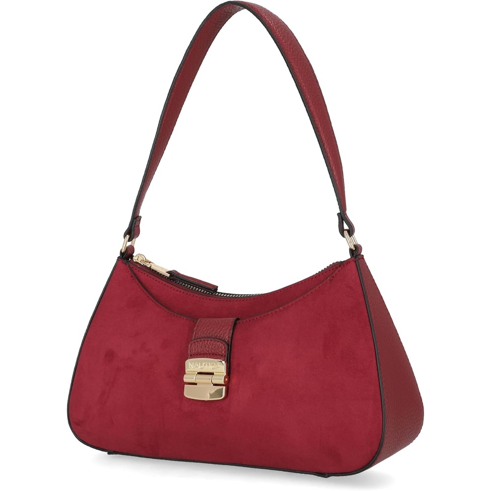 image:imageNautica Voyager Hobo Bag for Women Vegan Leather Womens Purse Large Shoulder Handbag with Zipper ClosureWine Suede