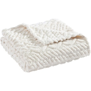 Nautica – Throw Blanket, Soft Cable Knit Sherpa Bedding, Ideal for Bed or Couch (Declan Navy, 50″ x 60″)(Declan Ivory)