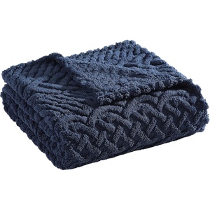 Nautica – Throw Blanket, Soft Cable Knit Sherpa Bedding, Ideal for Bed or Couch (Declan Navy, 50″ x 60″)(Declan Navy)